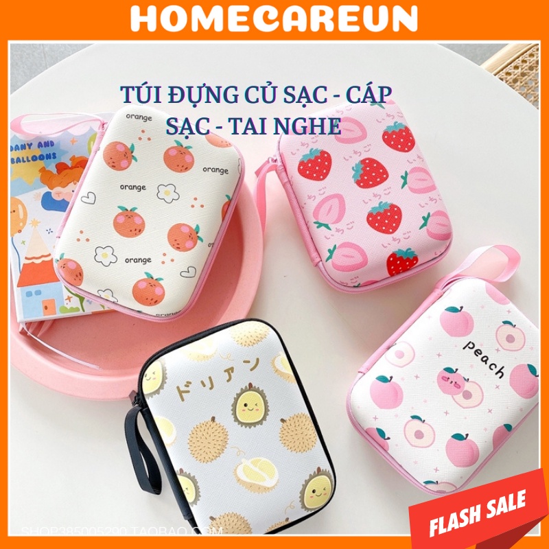 Bao đựng tai nghe - sạc dự phòng - củ cáp sạc -dễ thương size lớn