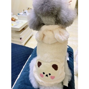 Áo hoodie lông cho chó mèo có mũ hình gấu