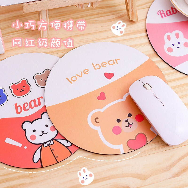 Miếng lót chuột tròn Zanmoo Mouse Pad mẫu nữ tính, xinh xắn dành cho học sinh sinh viên, dân văn phòng