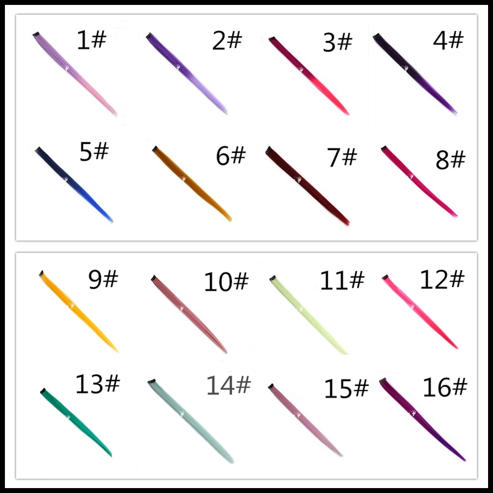 Tép tóc giả làm bằng sợi chịu nhiệt dài thẳng màu gradient 55cm dành cho nữ