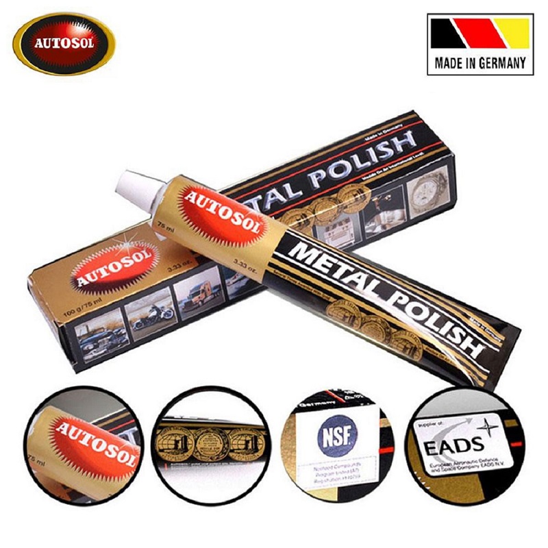 Kem Đánh Bóng - Autosol Metal Polish, Chuyên Dụng, Chuyên Nghiệp- 75ml , Đánh Bóng Kim Loại, Sơn Inox-