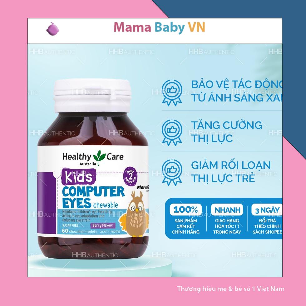 Kẹo bổ mắt cho bé Heathy Care Kids Computer Eyes 60 viên vị Berry Xuất xứ Úc Mamababyvn