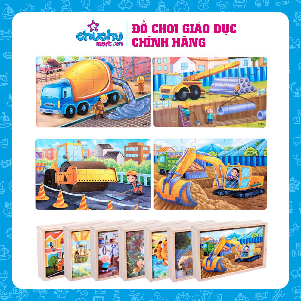 Tranh ghép 4 cấp độ có khung gỗ (12-24-36-48)