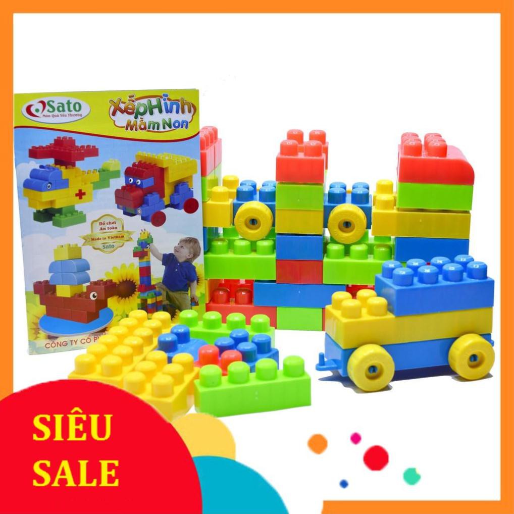 GIÁ RẺ SỐ 1:  Bộ xếp hình mầm non SATO61 (72 chi tiết)