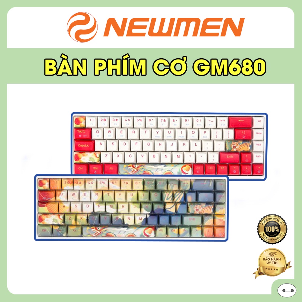BÀN PHÍM CƠ NEWMEN GM680 DUAL MODE JUNGLE/ RỒNG HỔ