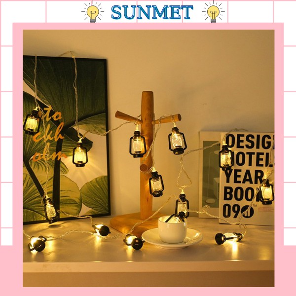 Dây Đèn Led trang trí Hình Đèn Dầu 20 bóng 3M Dễ Thương Thích Hợp decor