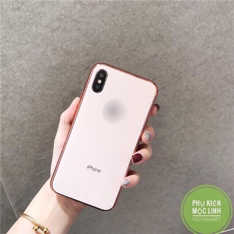 ỐP LƯNG KÍNH VIỀN DẺO CÙNG MÀU GIẢ Xs max IPHONE X XS 8plus 7plus 6splus 6plus 6s 6 Xs max