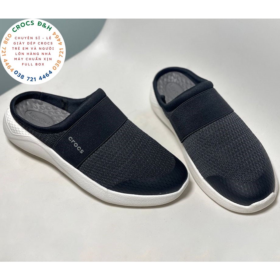 Giày dép crocs - giày sục lười vải lưới crocs literide mesh mule cho nam chống trơn trượt, chống hôi chân, hàng xuất xịn