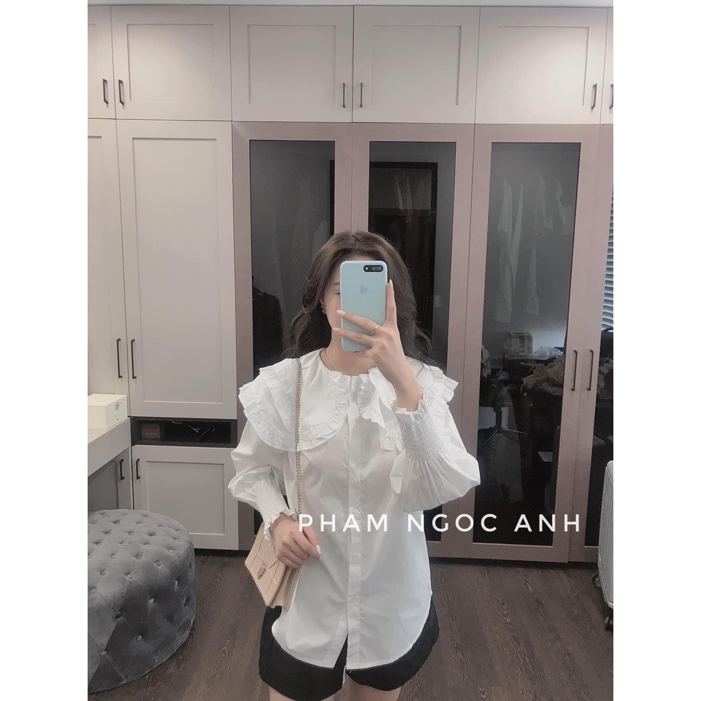 💥💥💥ÁO SƠ MI THÔ CỔ BÈO 2 TẦNG siêu hot về sẵn nhé 🔸️Chất thô nhẹ qc cực mềm đẹp 🔸️Cổ bèo 2 tầng đánh rúm cực kĩ Phom 58k