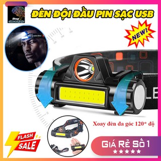 Đèn đội đầu mini siêu sáng 2 bóng led, đèn pin đội đầu mini siêu sáng