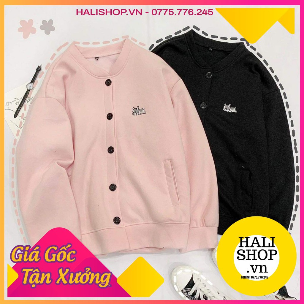 REESHIP 50 - Áo Khoác Nỉ Form Rộng Bomber PUPPY Cadigan Ulzzang