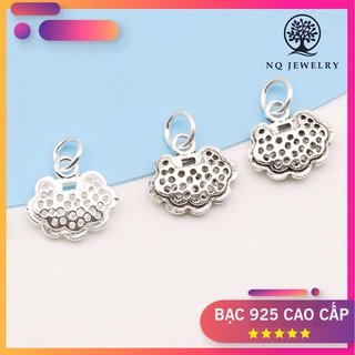 Charm bạc hình khóa trường mệnh may mắn treo