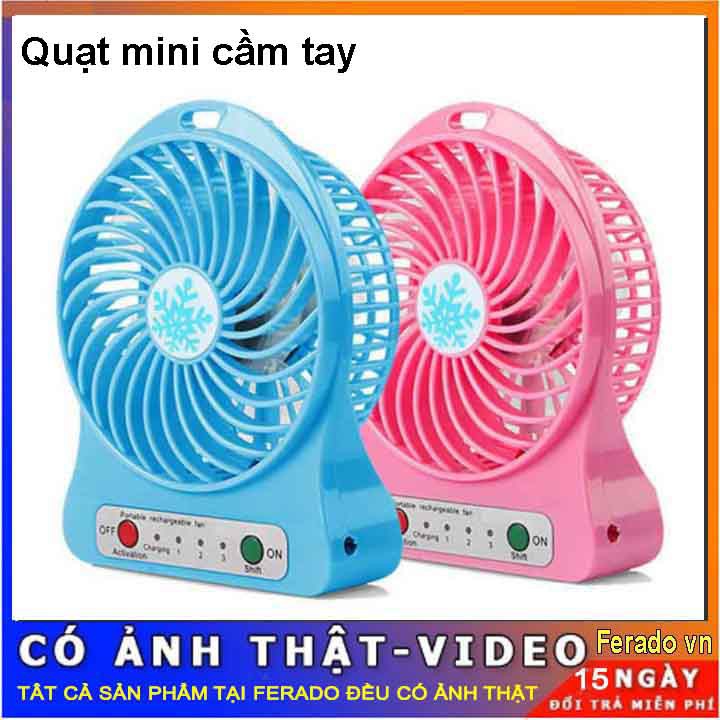 quạt mini 3 tốc độ sạc cổng usb Pin tích điện