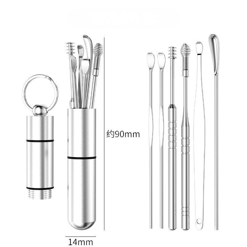 Bộ dụng cụ lấy ráy tai 6 món bằng thép không rỉ