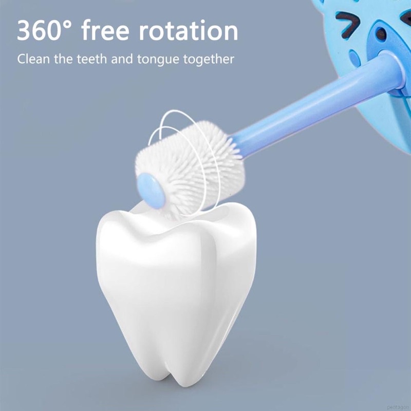 Bàn chải đánh răng Nano siêu mềm xoay 360 độ cho bé tập vệ sinh cá nhân