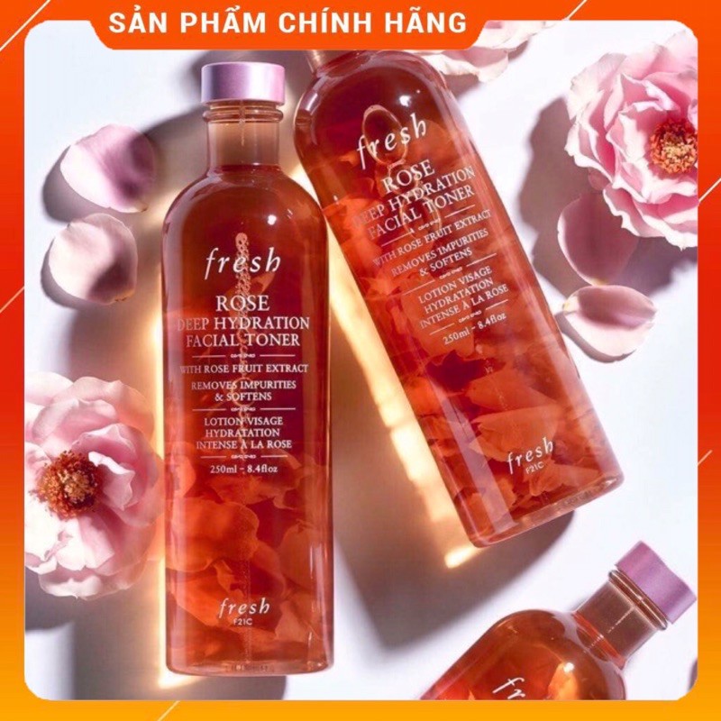 [Hàng Chính Hãng - Có Sẵn]Nước hoa hồng Fresh Toner dịu da cân bằng độ ẩm- Fresh Rose Deep Hydration Facial Toner