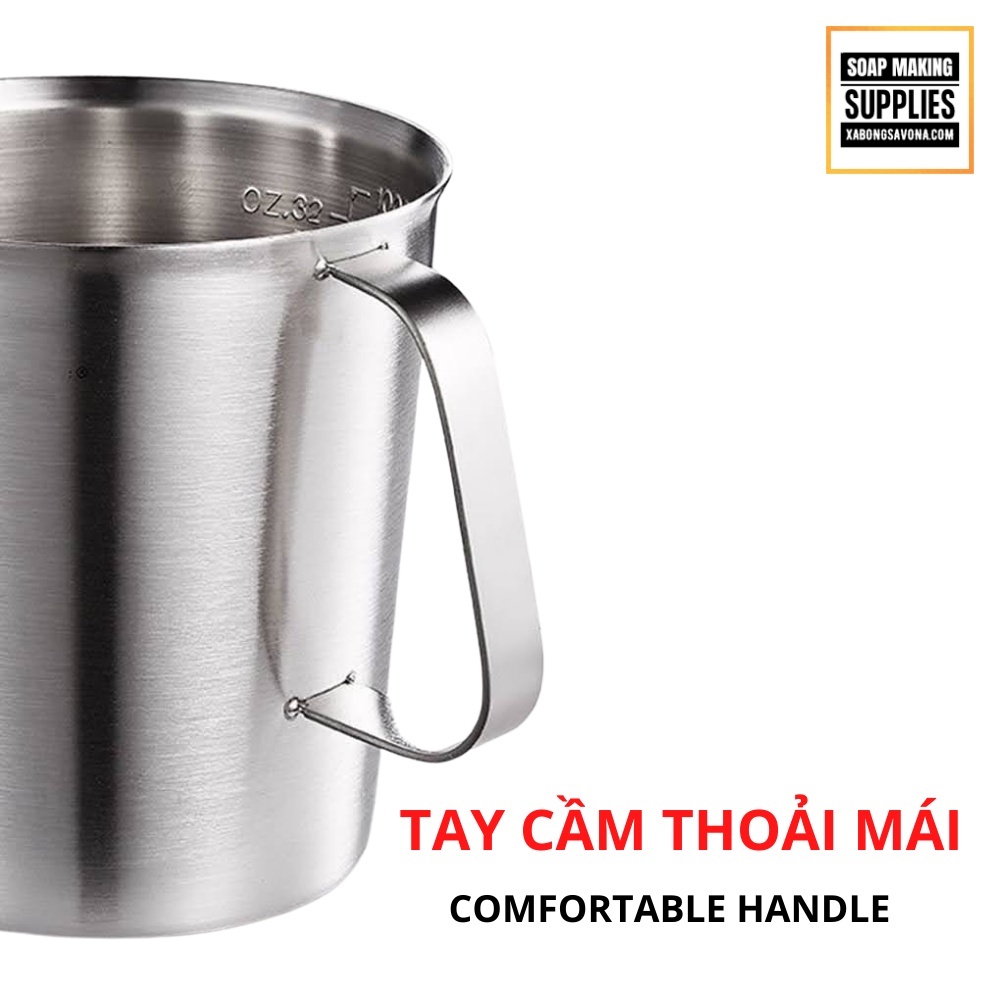 CA ĐONG 2L INOX 304 THÉP KHÔNG GỈ - CA ĐONG CHỊU NHIỆT CAO - HB-304 THICK STAINLESS STEEL MEASURING CUP SCALE