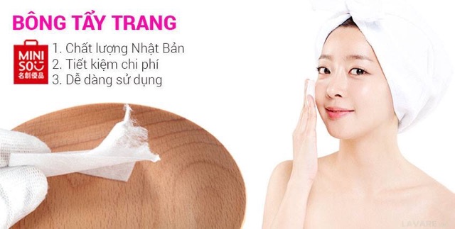 BÔNG TẨY TRANG MINISO HỘP 1000 MIẾNG