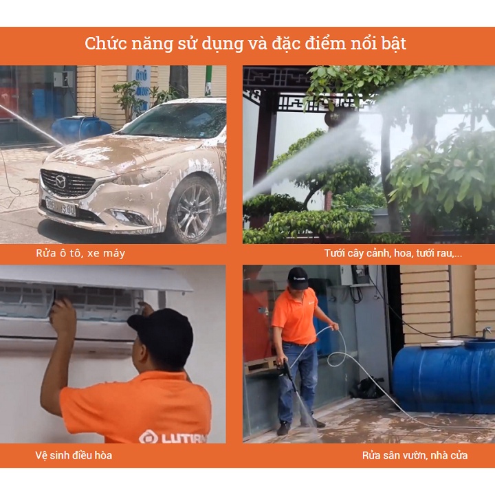 Máy Rửa Xe - Máy Xịt Rửa 1600W Lutian LT210G-1600 DL52