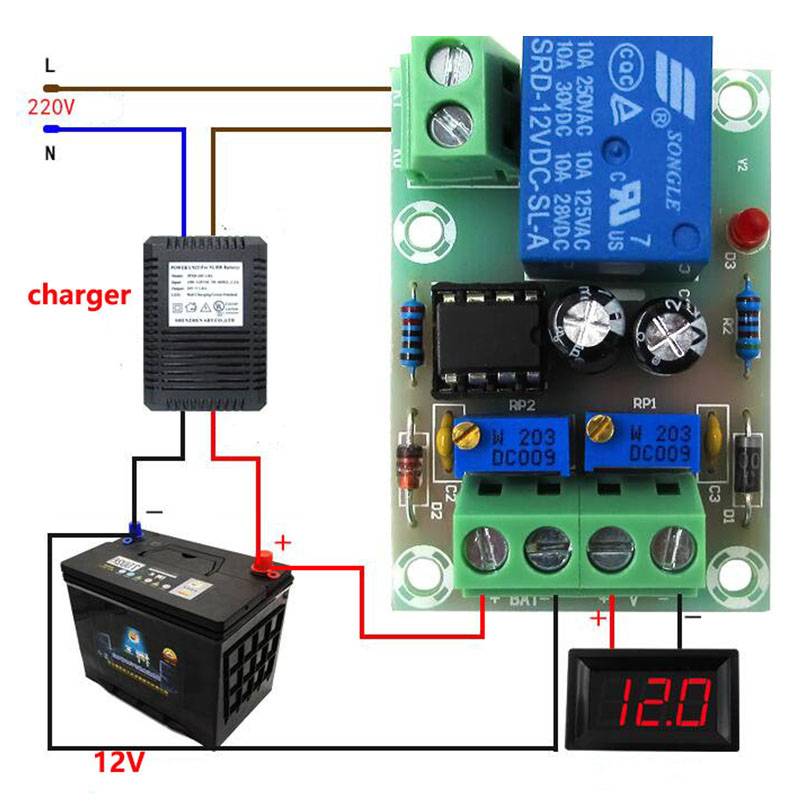 Bảng Mạch Điều Khiển Sạc Pin Tự Động Xh-M601 12v