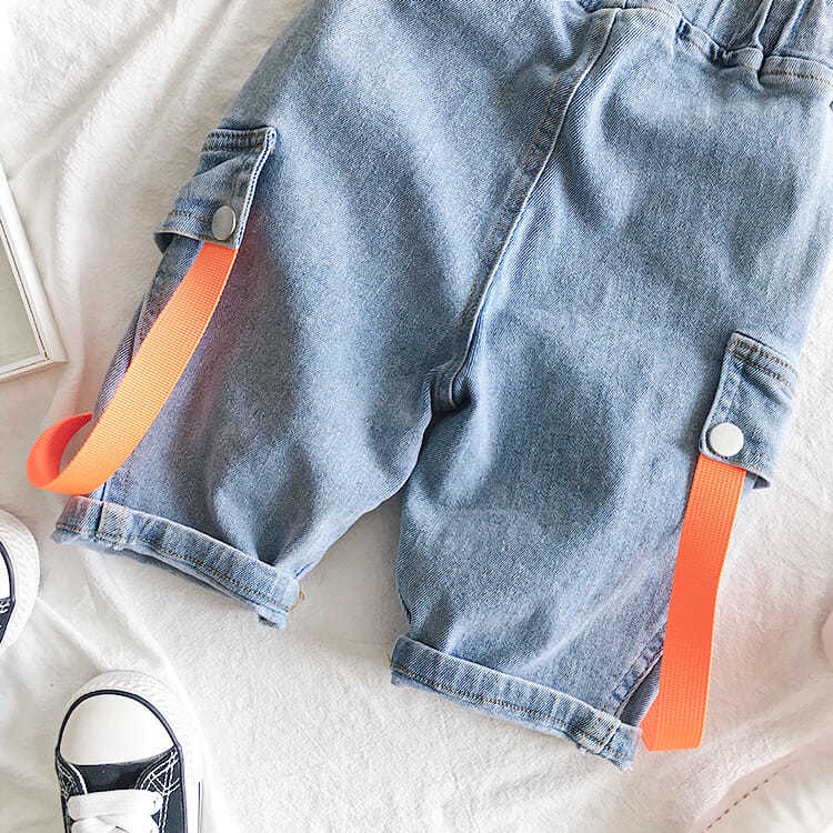 Quần short denim ống rộng thời trang mùa hè năng động cho bé trai