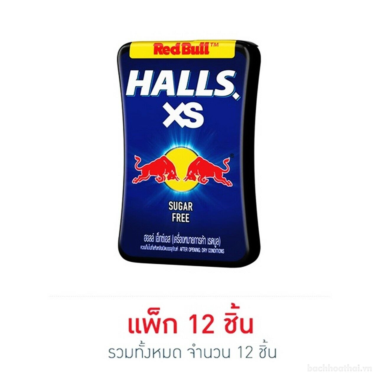 [Hết thèm ṫhuốc] Kẹo ngậm thơm miệng Halls XS vị RedBull Thái Lan