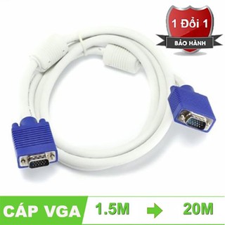 Dây Cáp VGA Chống Nhiễu_Trắng_1,5m-20m