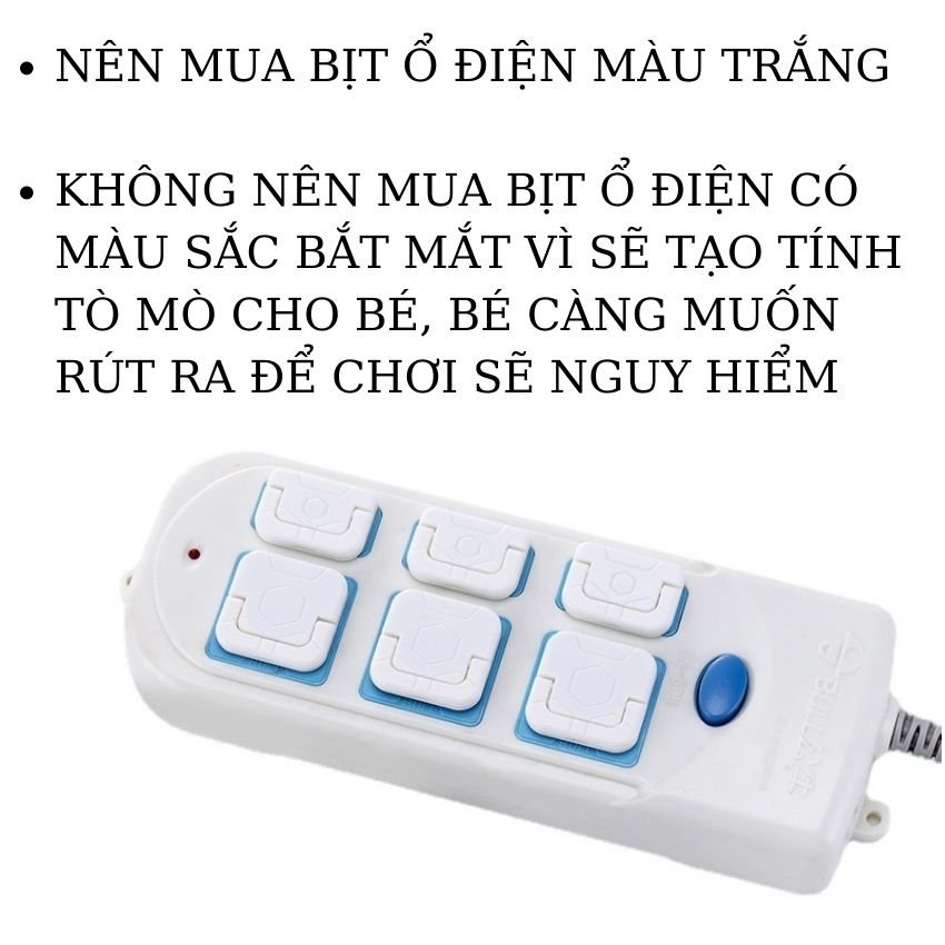 Bịt ổ Điện An Toàn Cho Bé Có Khóa Chốt Chống Giật