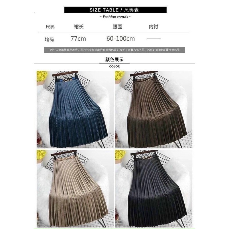 Chân váy nhung xoè dáng dài QC đai xích | BigBuy360 - bigbuy360.vn