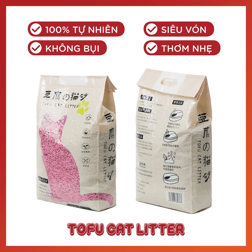 Cát Mèo Đậu Nành | Cát Vệ Sinh Tự Nhiên 100% Cho Mèo | Tofu Cat Litter | Xả Được Trong Toilet 2.5KG 6 Lít #CatCatCat