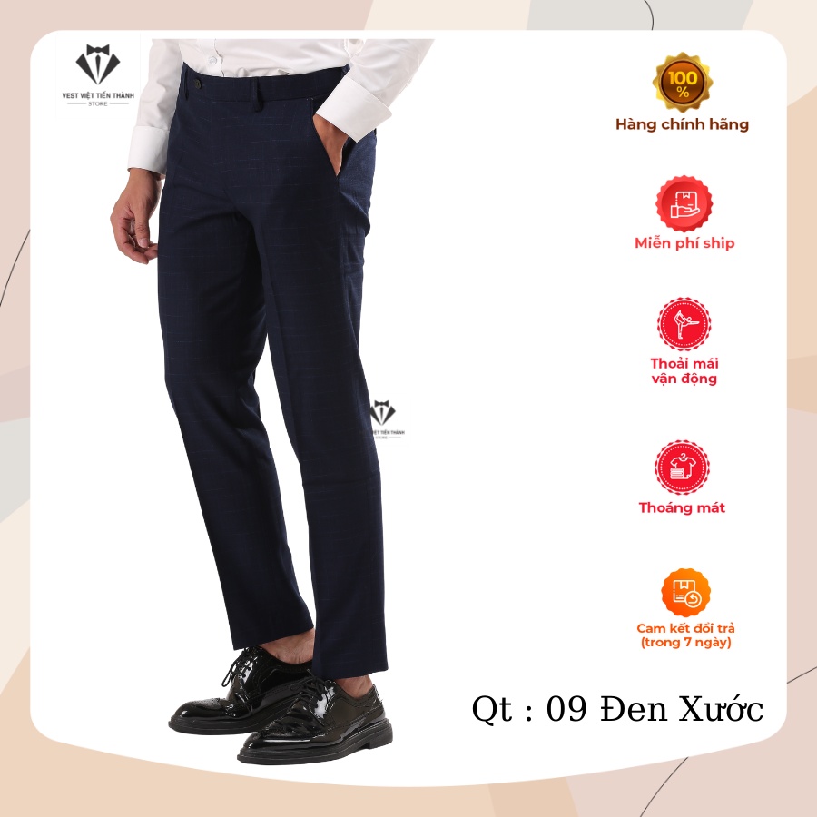 Quần âu nam nam vải cashmere cao cấp co dãn bốn chiều kiểu dáng slimfit thanh lịch