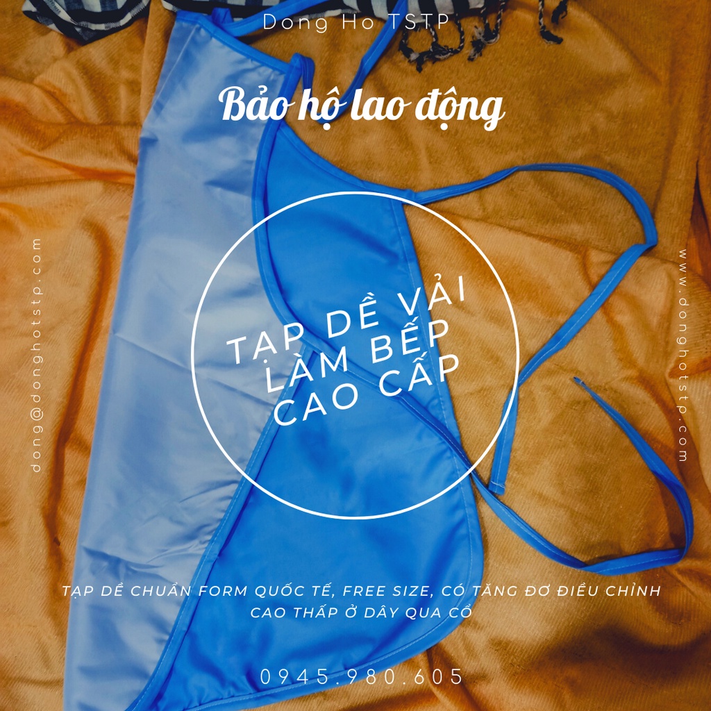 Tạp dề vải Cotton 2 lớp cao cấp phong cách Châu Âu dùng để làm bếp