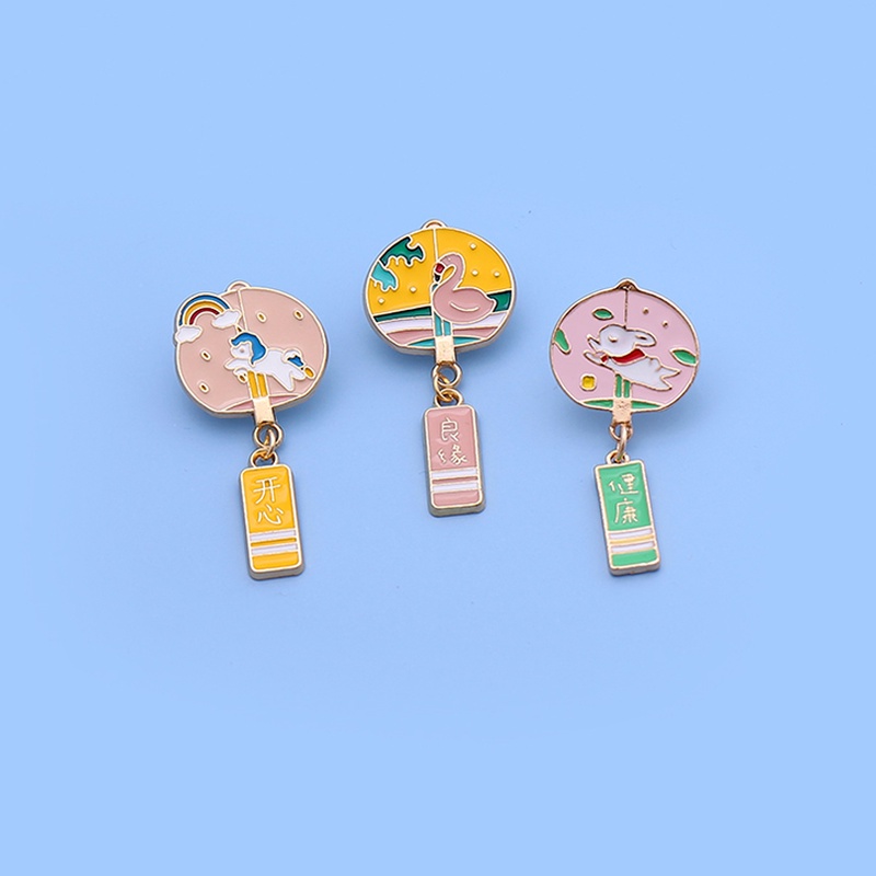 Huy hiệu cài áo kim loại thiết kế hoạt hình Nhật Bản 2021 đáng yêu