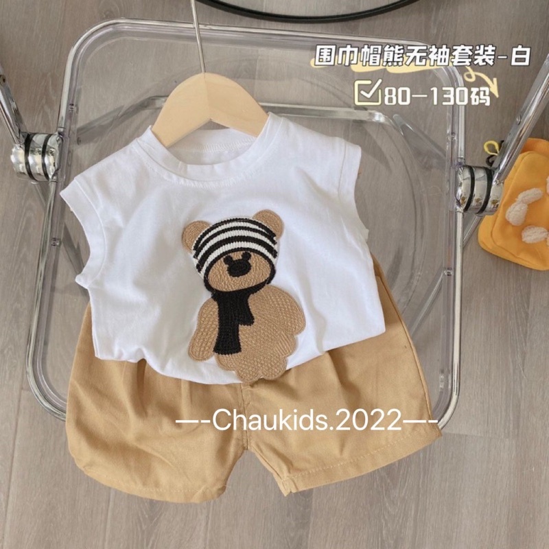 KHĂN GẤU Bộ sát nách cho bé mã 4257