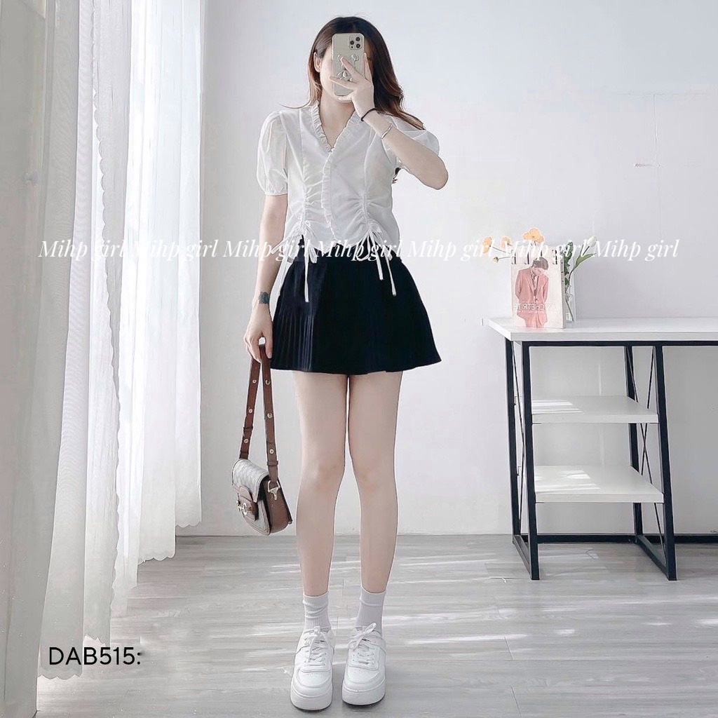 Áo sơ mi rút dây 2 bên vải đũi hàn