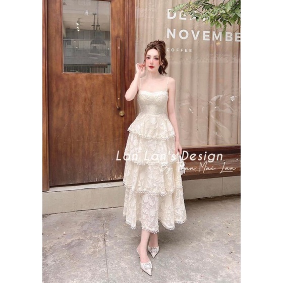 Đầm ren tầng 2 dây