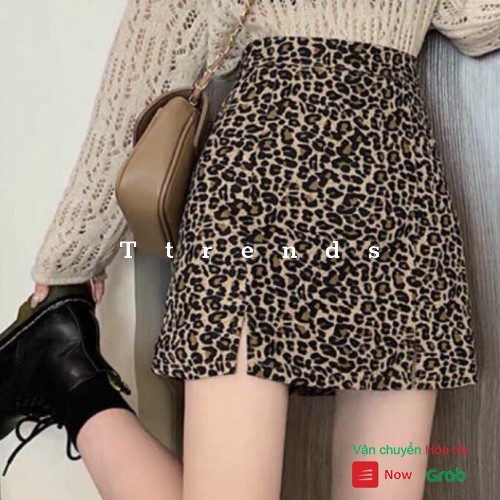 Chân váy ngắn da beo xẻ đùi CV09