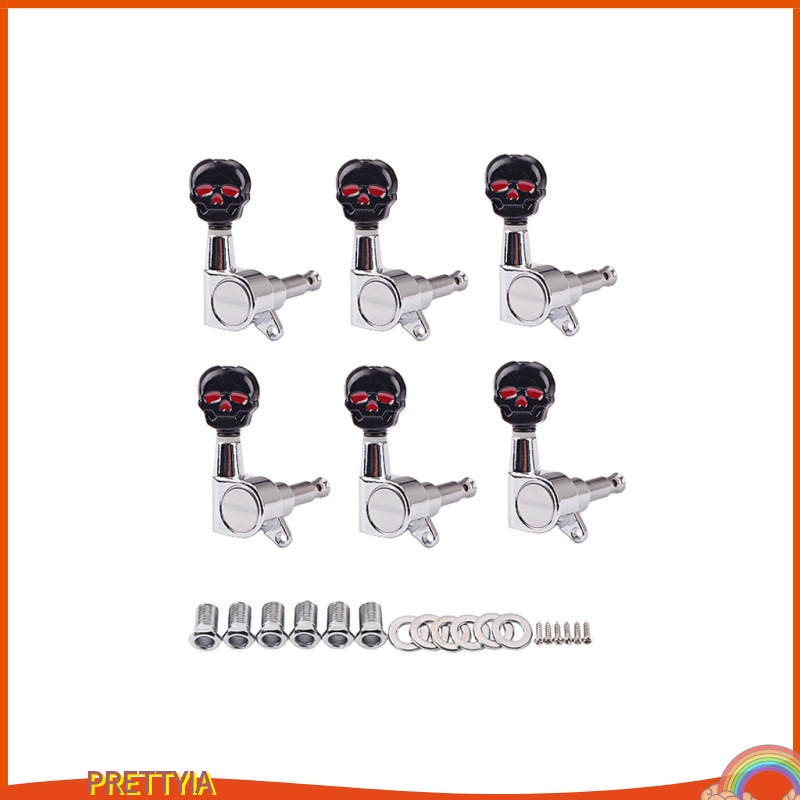 Skull Head 6R Guitar Tuning Pegs Tuners for Ukulele Musical Instrument