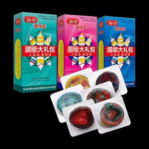 Bao cao su đôn gân gai vòng bi lớn Extra Sensitive kéo dài Hộp 6 cái 6 kiểu