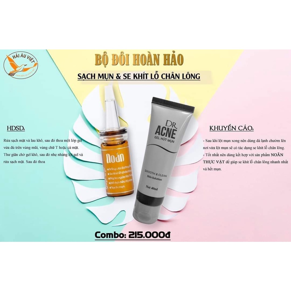 Bộ sản phẩm sạch mụn và dưỡng da (noãn thực vật +gel lột)