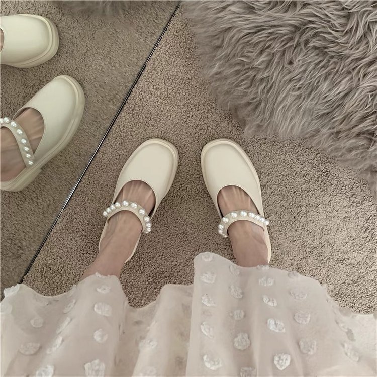 [ Mã 66CBSALE giảm 30K đơn 200K] Giày Đế Bằng Đính Ngọc Trai Xinh Xắn Dành Cho Nữ | BigBuy360 - bigbuy360.vn