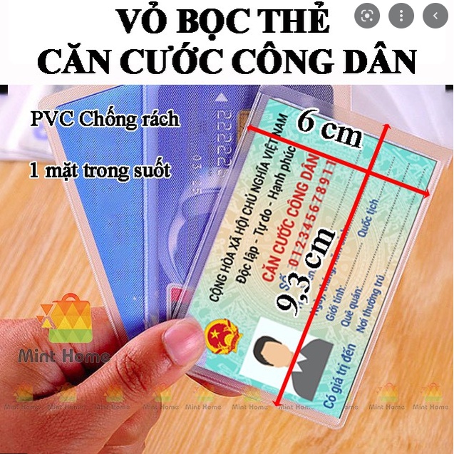 Bao đựng thẻ Căn Cước mỏng và dày.