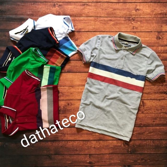 Áo thun nam chất cá sấu 3 sọc màu đa dạng tủ áo cho nam