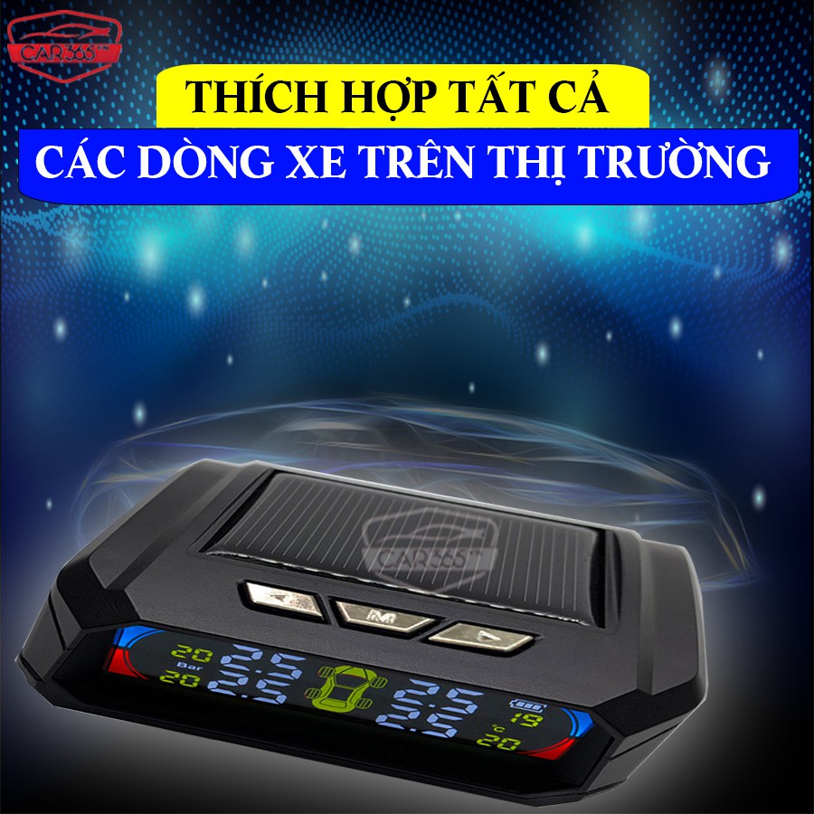 Cảm biến áp suất lốp cao cấp chính hãng CAR365 - Màn hình màu LCD hiển thị áp suất nhiệt độ - BẢO HÀNH 24 THÁNG - CAR38