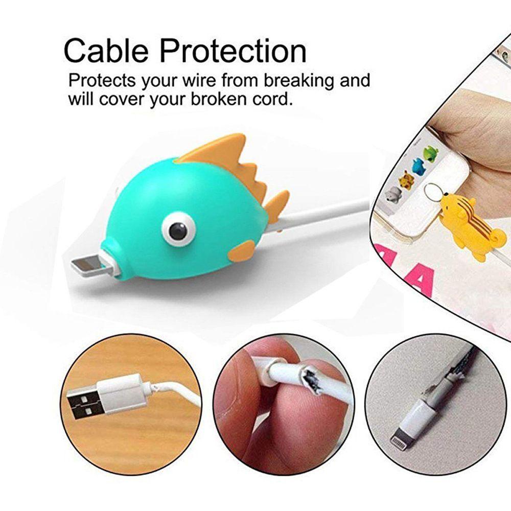 Phụ Kiện Bảo Vệ Dây Cáp Điện Thoại Hình Động Vật Dễ Thương