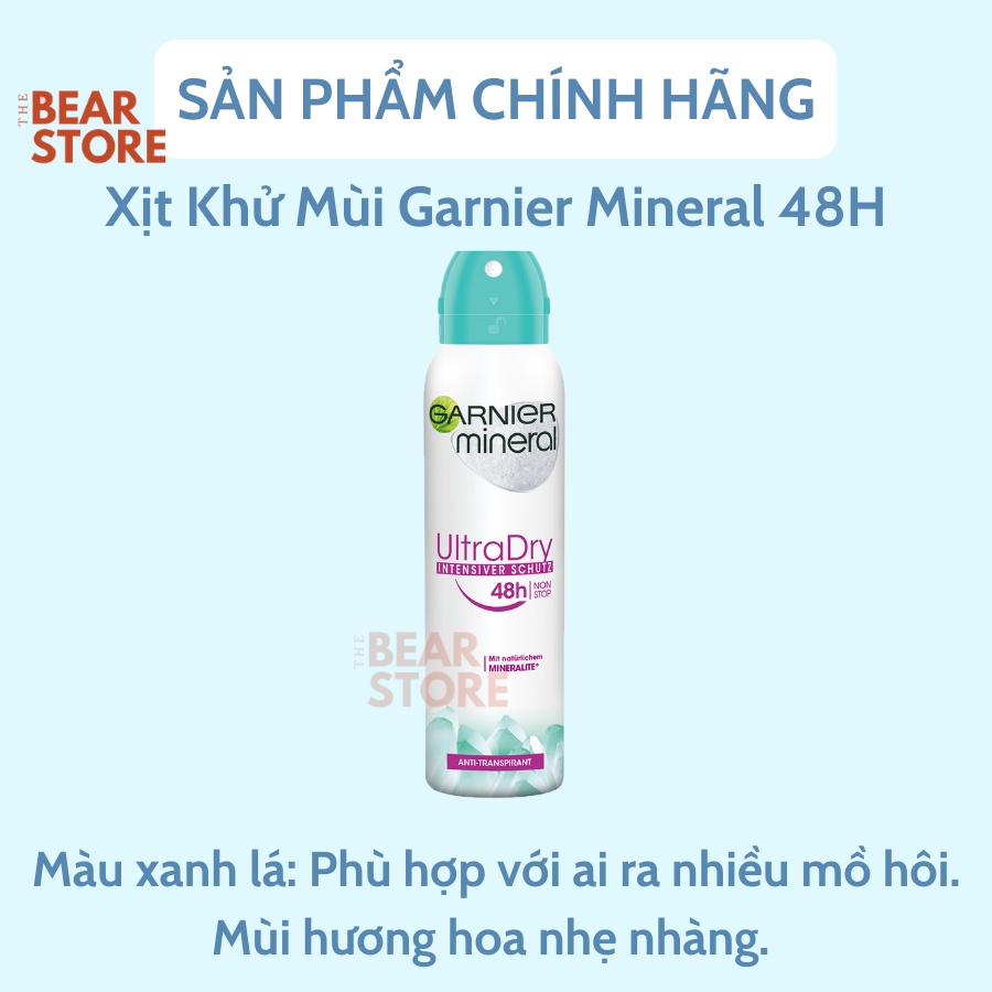 Xịt khử mùi cơ thể Garnier xuất xứ Đức giúp nách khô thoáng khử mùi hôi 48h 150ml