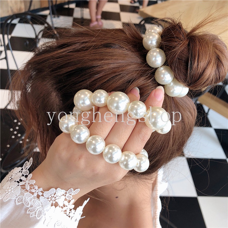 Dây Cột Tóc Đính Ngọc Trai Nhân Tạo Thời Trang Dành Cho Nữ