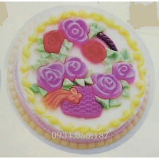 Khuôn rau câu 25cm giỏ hoa hồng