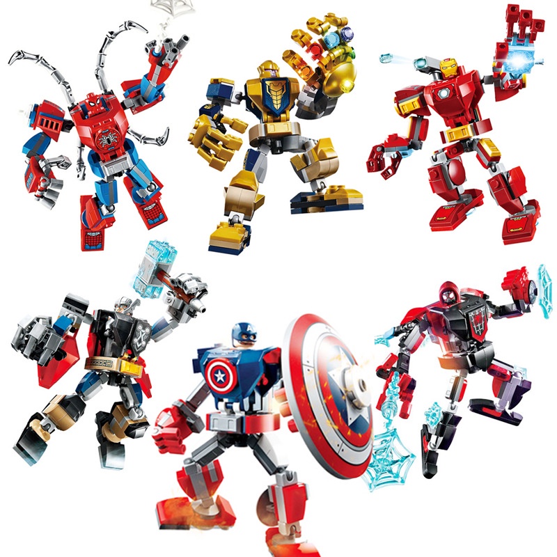 Phiên bản Trung bình Tương thích với Lego Avengers Captain America Thor và Thanos Khối xây dựng lắp ráp Đồ chơi quà tặng sinh nhật cho trẻ em