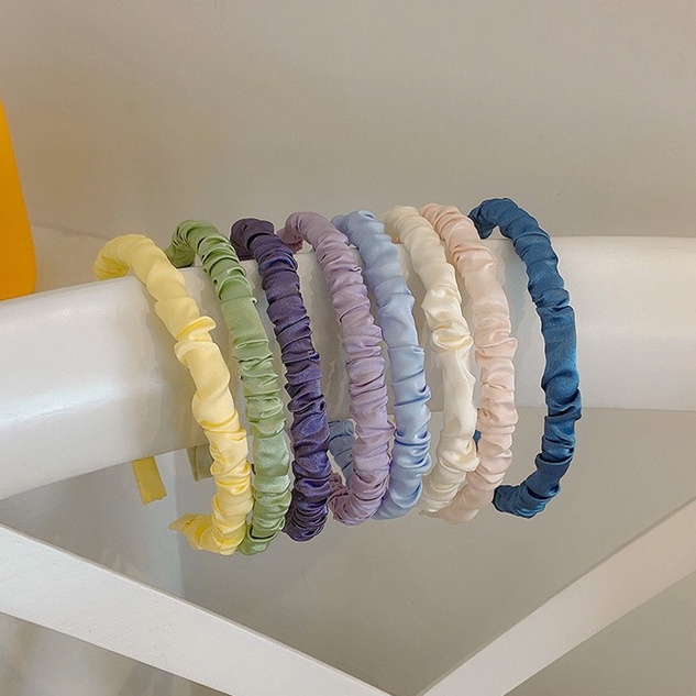 Băng Đô Cài Tóc Vải Satin Màu Tím Phong Cách Hàn Quốc Đơn Giản Dành Cho Nữ